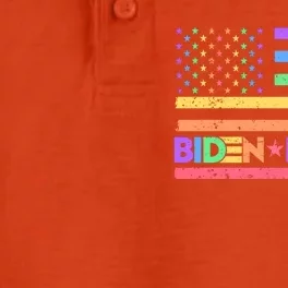 Joe Biden Kamala Harris LGBT USA Flag Dry Zone Grid Performance Polo