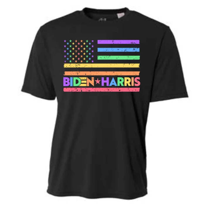 Joe Biden Kamala Harris LGBT USA Flag Cooling Performance Crew T-Shirt