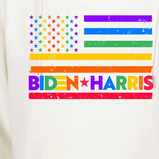 Joe Biden Kamala Harris LGBT USA Flag Womens Funnel Neck Pullover Hood