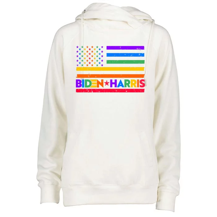 Joe Biden Kamala Harris LGBT USA Flag Womens Funnel Neck Pullover Hood