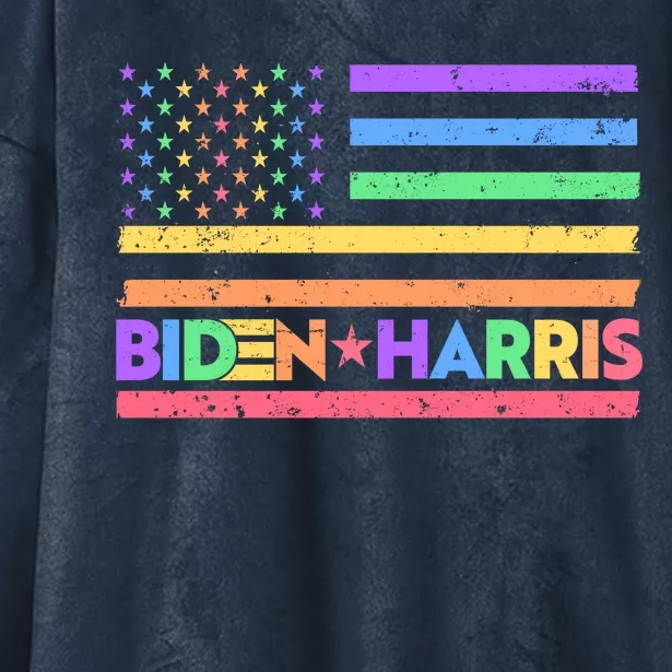 Joe Biden Kamala Harris LGBT USA Flag Hooded Wearable Blanket