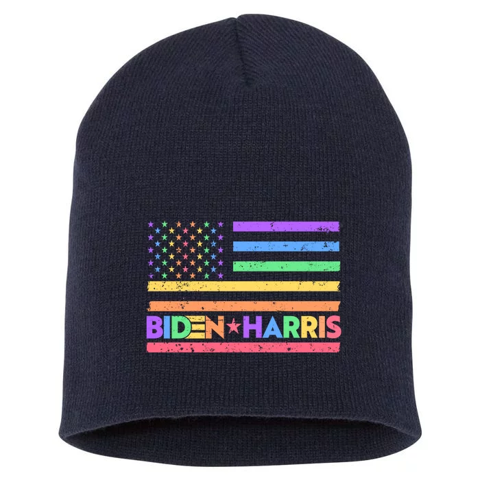 Joe Biden Kamala Harris LGBT USA Flag Short Acrylic Beanie