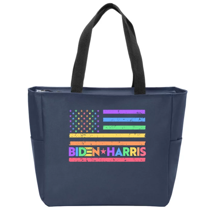 Joe Biden Kamala Harris LGBT USA Flag Zip Tote Bag