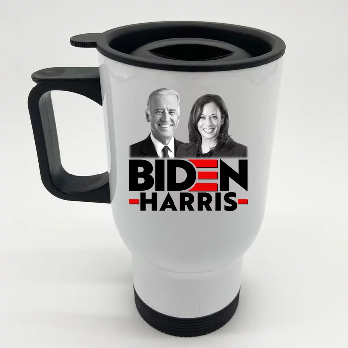 Joe Biden Kamala Harris Portraits 2020 Front & Back Stainless Steel Travel Mug