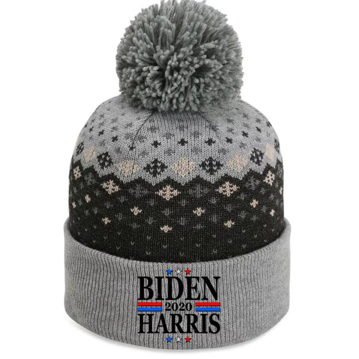 Joe Biden Kamala Harris Red White and Blue Stars logo The Baniff Cuffed Pom Beanie