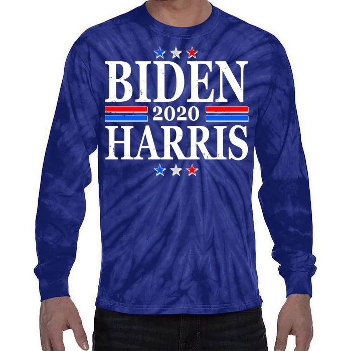 Joe Biden Kamala Harris Red White and Blue Stars logo Tie-Dye Long Sleeve Shirt