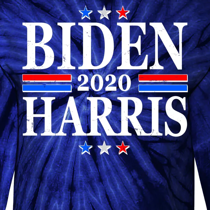 Joe Biden Kamala Harris Red White and Blue Stars logo Tie-Dye Long Sleeve Shirt