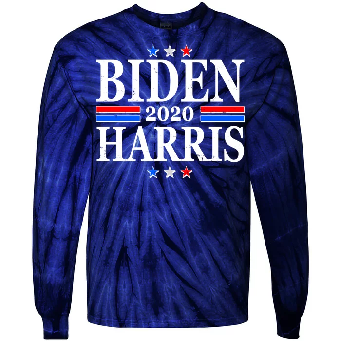 Joe Biden Kamala Harris Red White and Blue Stars logo Tie-Dye Long Sleeve Shirt