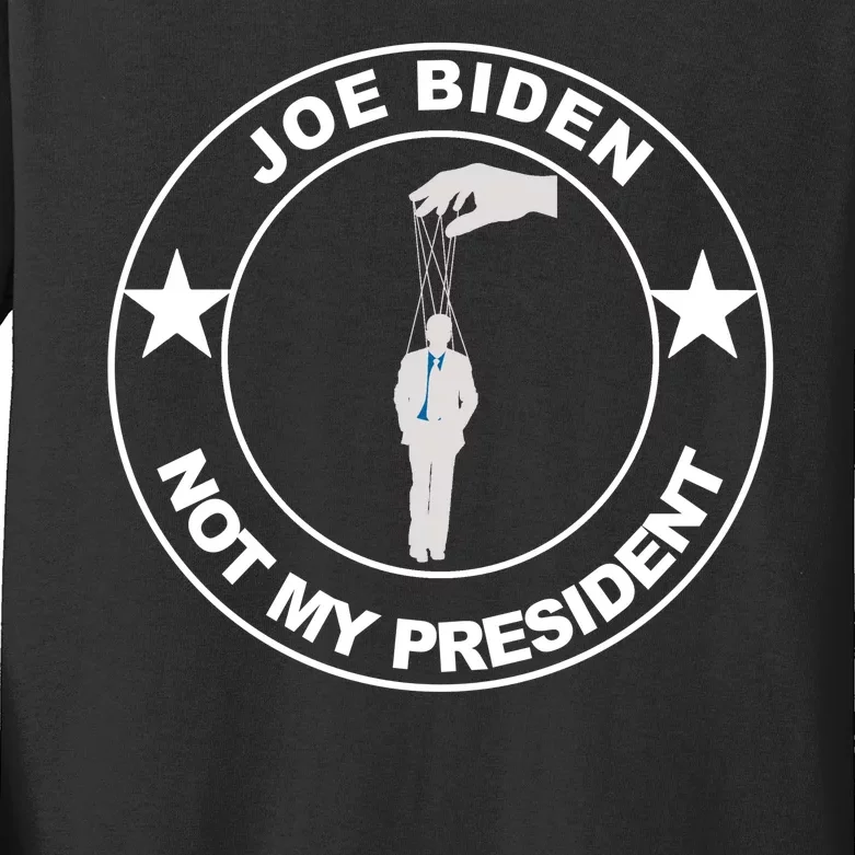 Joe Biden Not My President Hanging Puppet Kids Long Sleeve Shirt