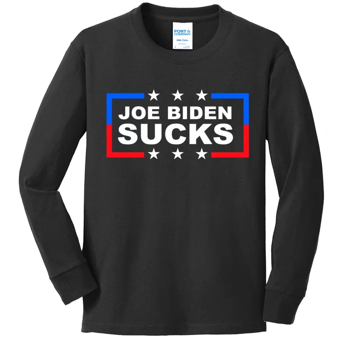 Joe Biden Sucks Kids Long Sleeve Shirt