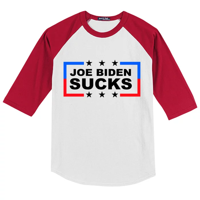 Joe Biden Sucks Kids Colorblock Raglan Jersey