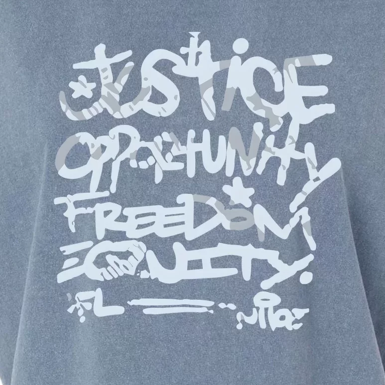 Justice Opportunity Equity Freedom Garment-Dyed Women's Muscle Tee