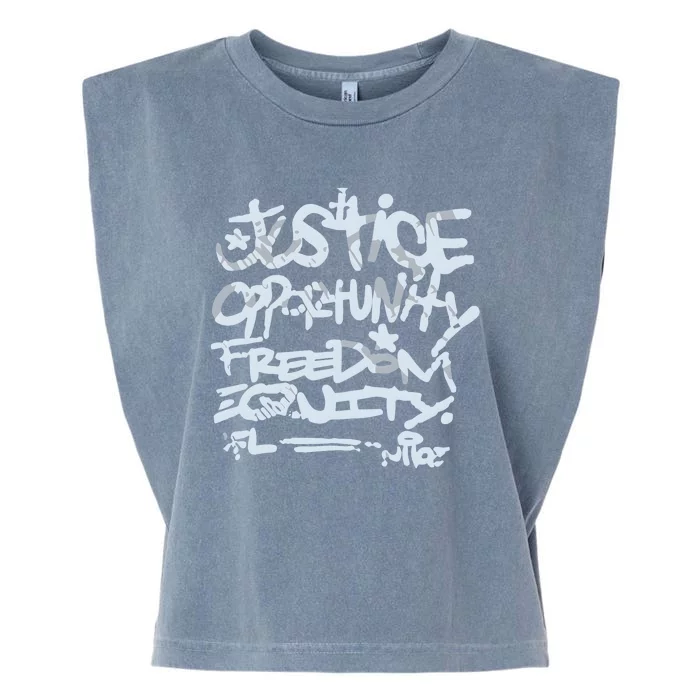 Justice Opportunity Equity Freedom Garment-Dyed Women's Muscle Tee