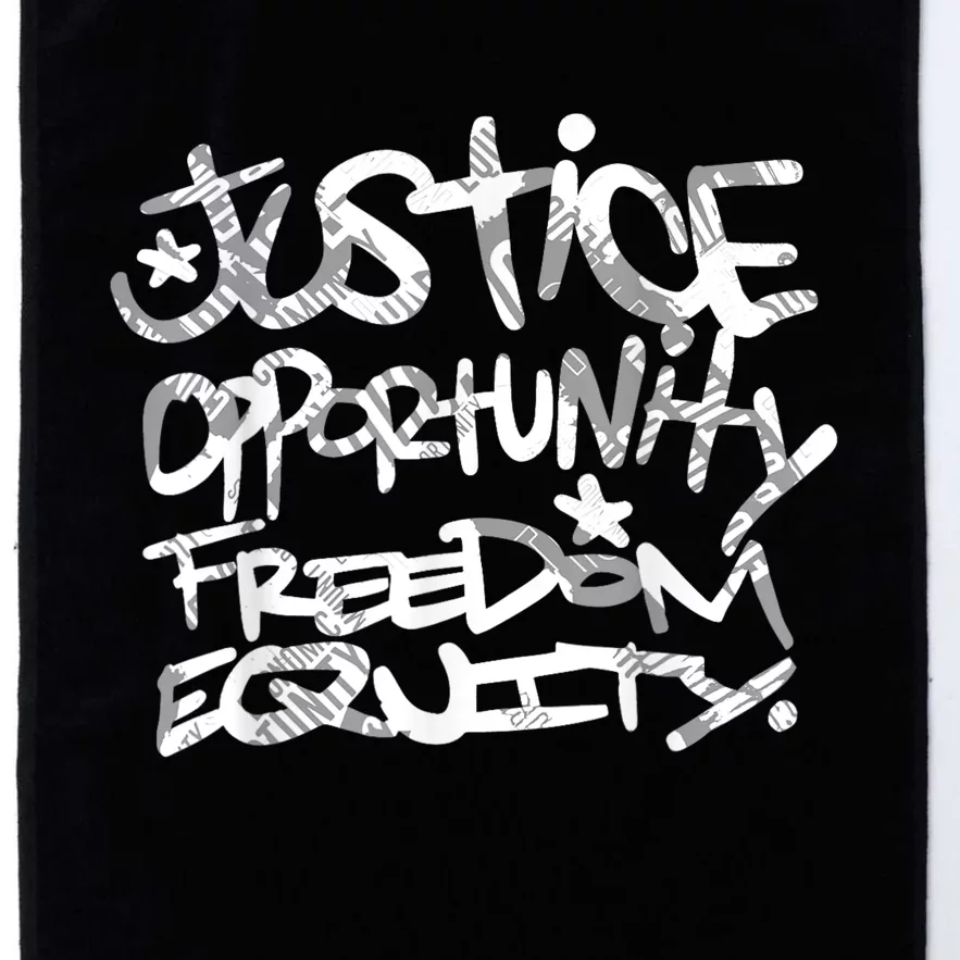 Justice Opportunity Equity Freedom Platinum Collection Golf Towel