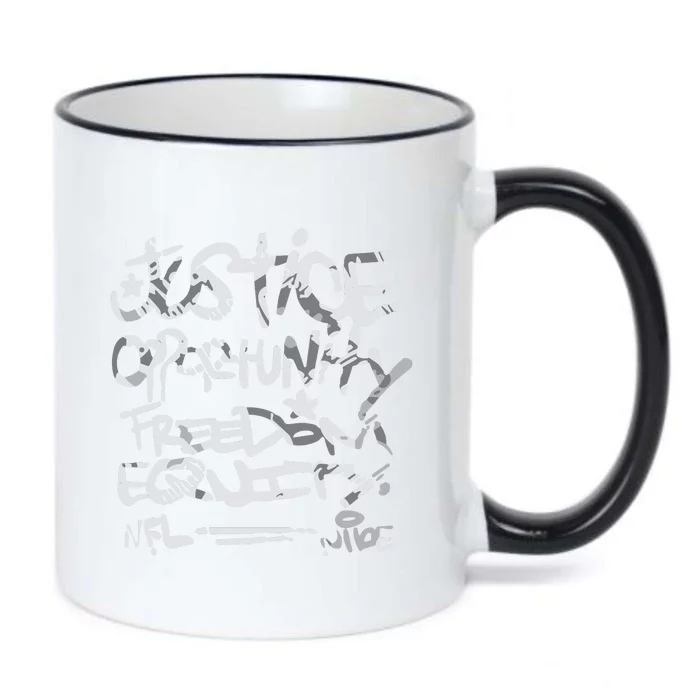 Justice Opportunity Equity Freedom Black Color Changing Mug