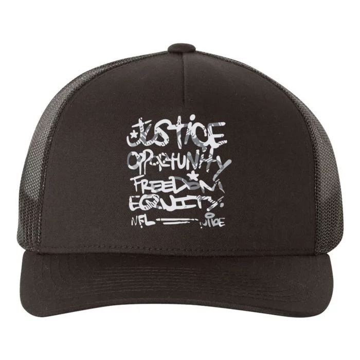 Justice Opportunity Equity Freedom Yupoong Adult 5-Panel Trucker Hat