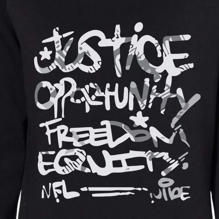 Justice Opportunity Equity Freedom Womens California Wash Sweatshirt