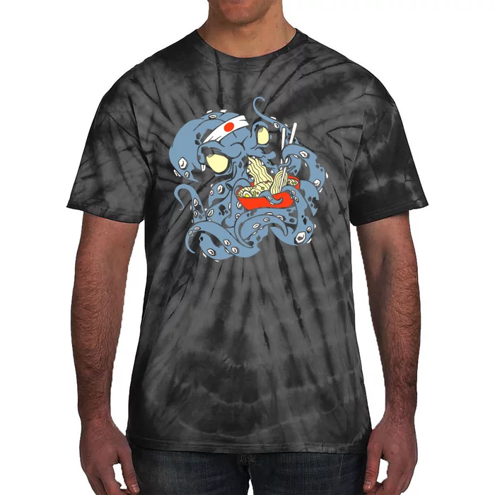 Japanese Octopus Eating Ramen Tie-Dye T-Shirt