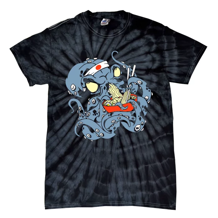 Japanese Octopus Eating Ramen Tie-Dye T-Shirt