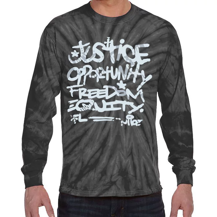 Justice Opportunity Equity Freedom L Tie-Dye Long Sleeve Shirt