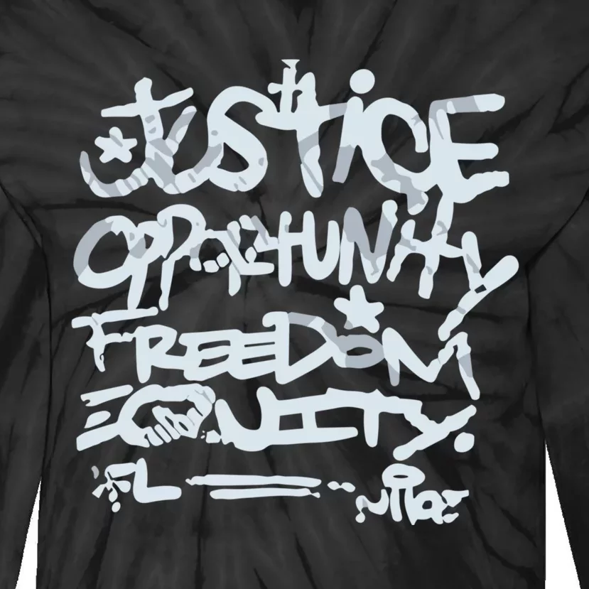 Justice Opportunity Equity Freedom L Tie-Dye Long Sleeve Shirt