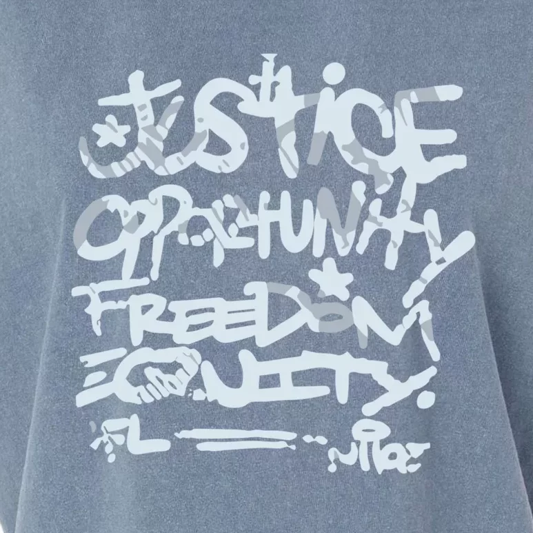 Justice Opportunity Equity Freedom L Garment-Dyed Women's Muscle Tee