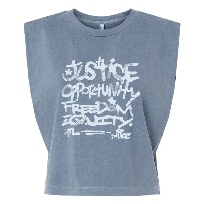 Justice Opportunity Equity Freedom L Garment-Dyed Women's Muscle Tee