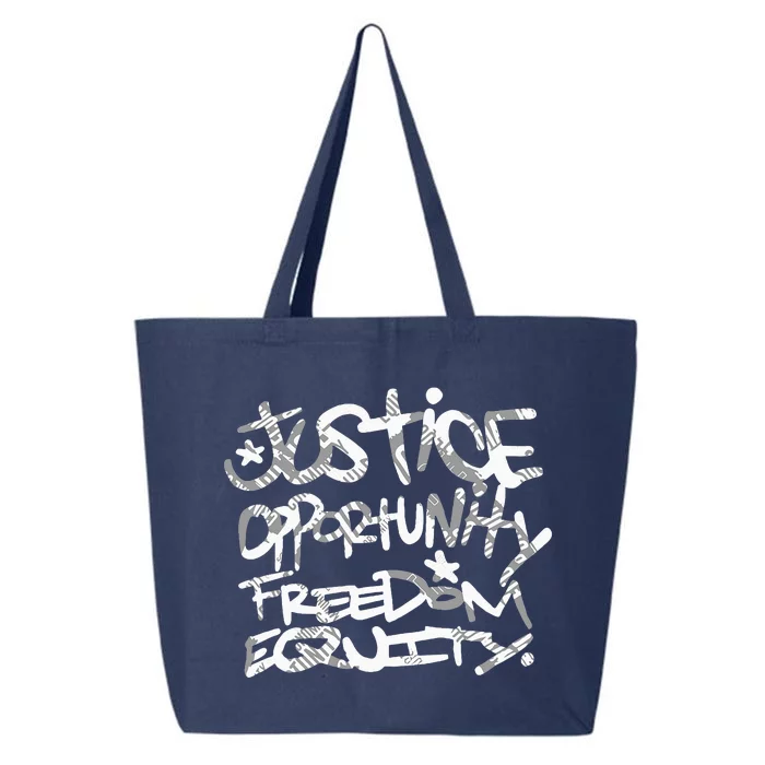 justice opportunity equity freedom 25L Jumbo Tote