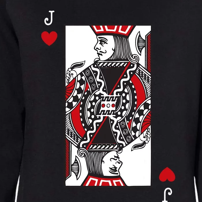 Jack Of Hearts Valentines Day Cool Playing Card Poker Womens California Wash Sweatshirt