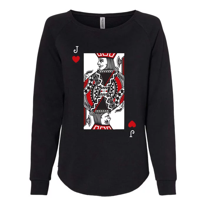 Jack Of Hearts Valentines Day Cool Playing Card Poker Womens California Wash Sweatshirt