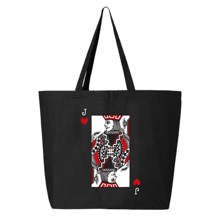 Jack Of Hearts Valentines Day Cool Playing Card Poker 25L Jumbo Tote