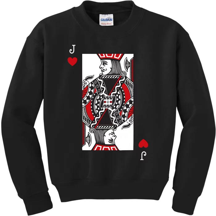 Jack Of Hearts Valentines Day Cool Playing Card Poker Kids Sweatshirt