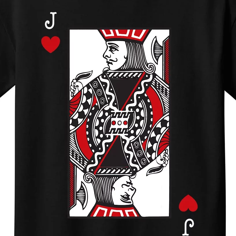 Jack Of Hearts Valentines Day Cool Playing Card Poker Kids T-Shirt