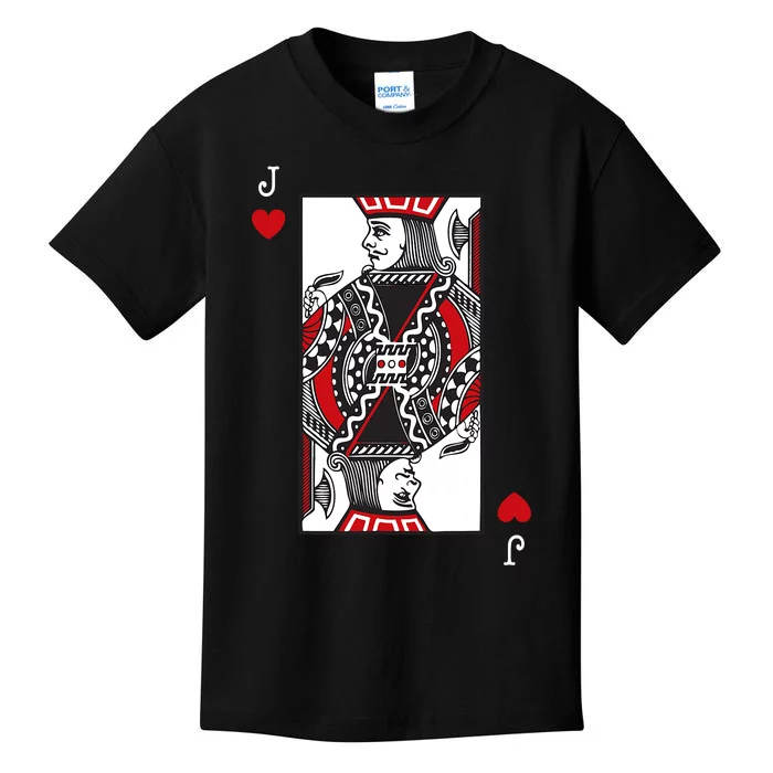 Jack Of Hearts Valentines Day Cool Playing Card Poker Kids T-Shirt