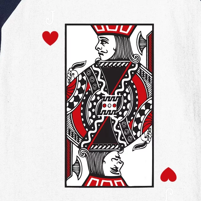 Jack Of Hearts Valentines Day Cool Playing Card Poker Baseball Sleeve Shirt