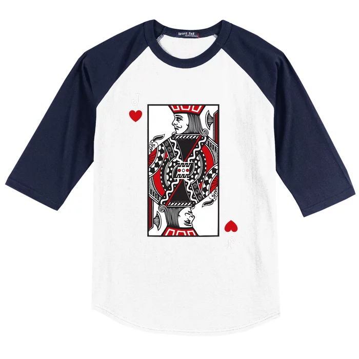 Jack Of Hearts Valentines Day Cool Playing Card Poker Baseball Sleeve Shirt