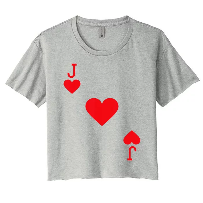 Jack Of Hearts Costume Halloween Deck Of Cards Women's Crop Top Tee