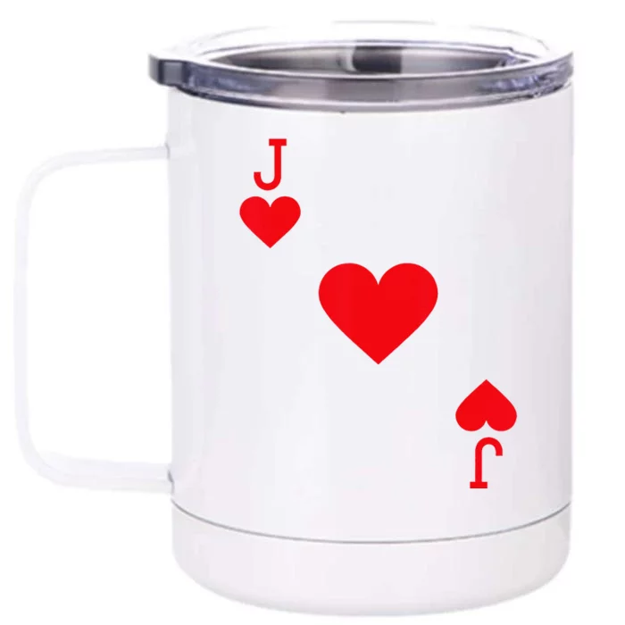 Jack Of Hearts Costume Halloween Deck Of Cards Front & Back 12oz Stainless Steel Tumbler Cup