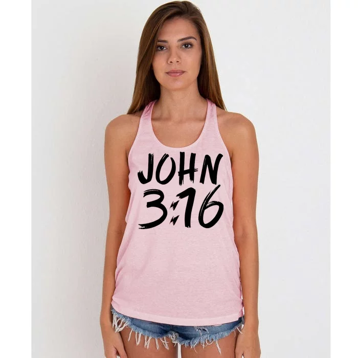 John 3:16 Women's Knotted Racerback Tank