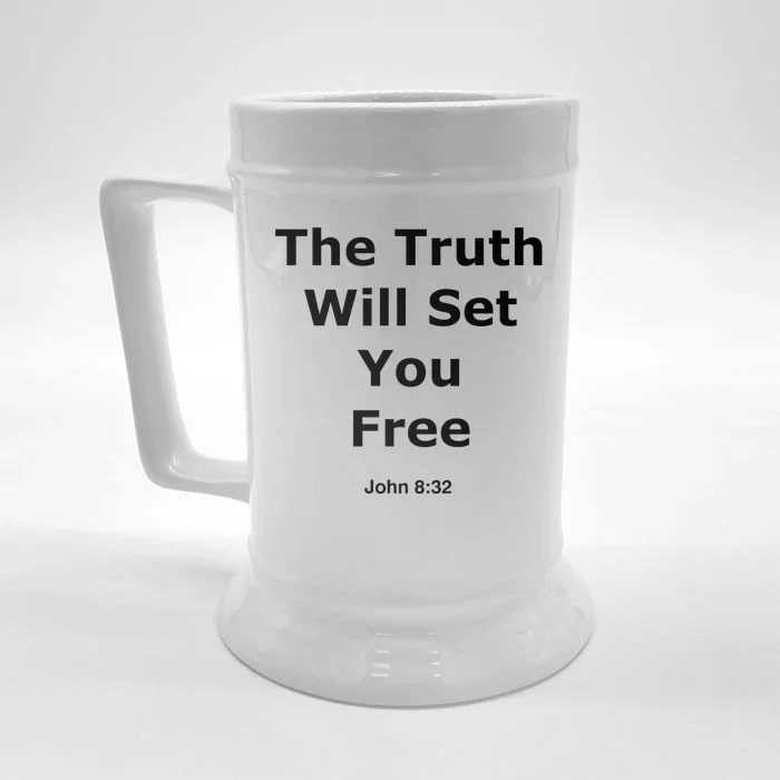 John 8:32 The Truth Will Set You Free Front & Back Beer Stein