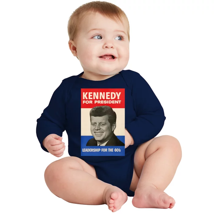 John F. Kennedy 1960 Campaign Poster Baby Long Sleeve Bodysuit