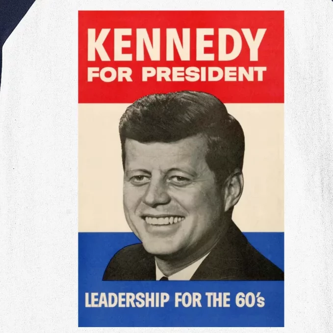 John F. Kennedy 1960 Campaign Poster Baseball Sleeve Shirt