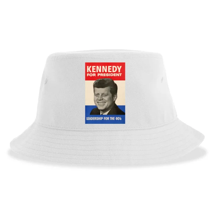 John F. Kennedy 1960 Campaign Poster Sustainable Bucket Hat