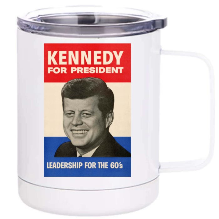 John F. Kennedy 1960 Campaign Poster Front & Back 12oz Stainless Steel Tumbler Cup