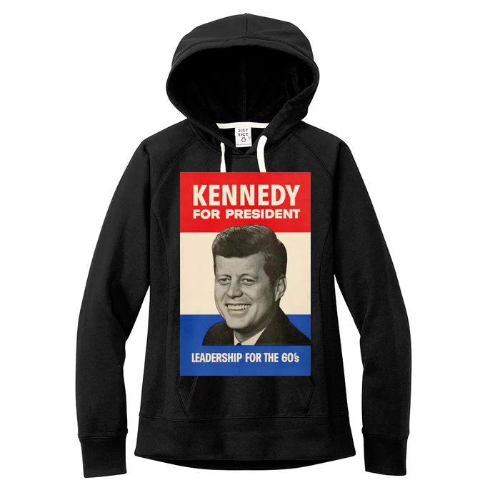 John F. Kennedy 1960 Campaign Vintage Poster Women's Fleece Hoodie