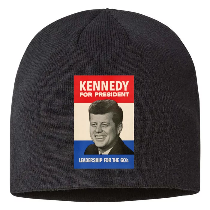 John F. Kennedy 1960 Campaign Vintage Poster 8 1/2in Sustainable Knit Beanie