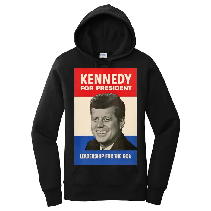 John F. Kennedy 1960 Campaign Vintage Poster Women's Pullover Hoodie