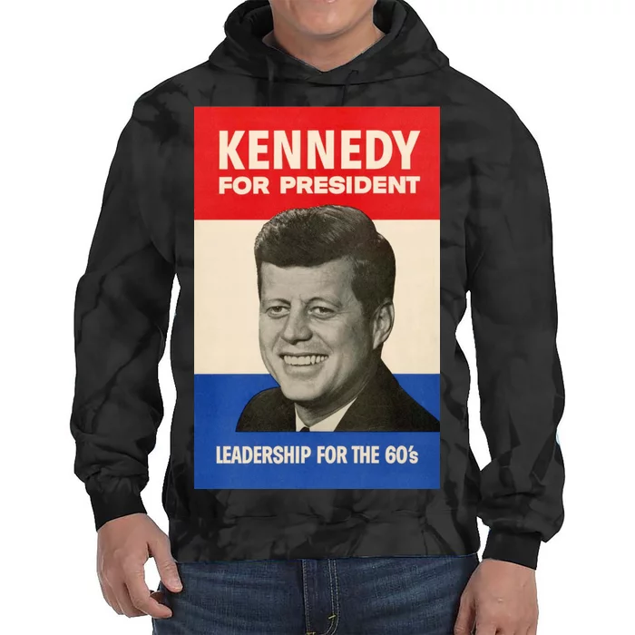 John F. Kennedy 1960 Campaign Vintage Poster Tie Dye Hoodie