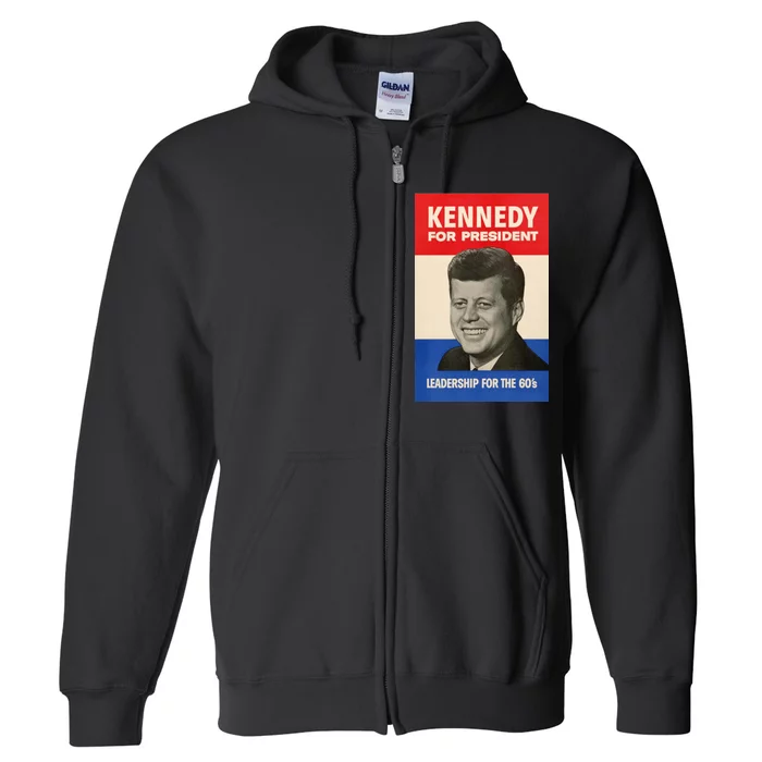 John F. Kennedy 1960 Campaign Vintage Poster Full Zip Hoodie