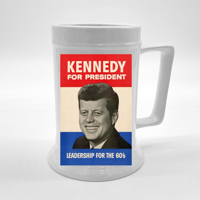 John F. Kennedy 1960 Campaign Vintage Poster Front & Back Beer Stein